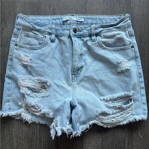 Celebrity Pink Sky Blue Ripped Jean Shorts